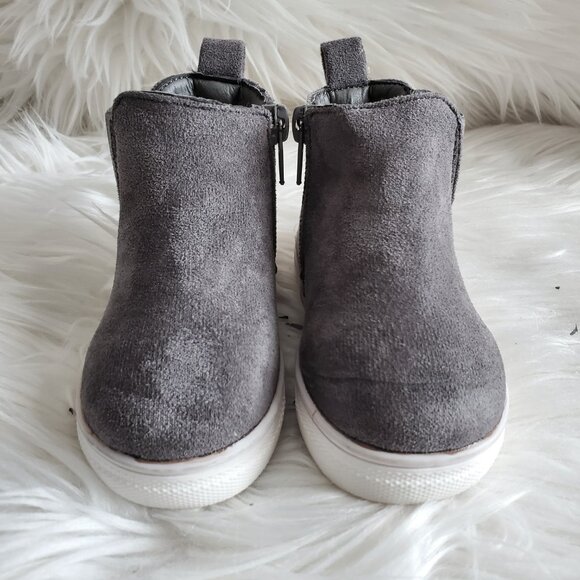 First Steps Toddler Gray High Top Suede Shoes SZ 4 - Picture 5 of 9